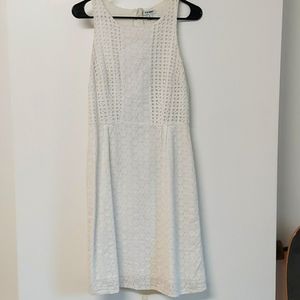 White Patterned Overlay Dress